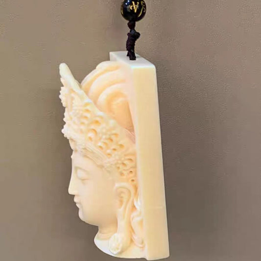 Hand Carved Ivory Nut Guanyin Pendant