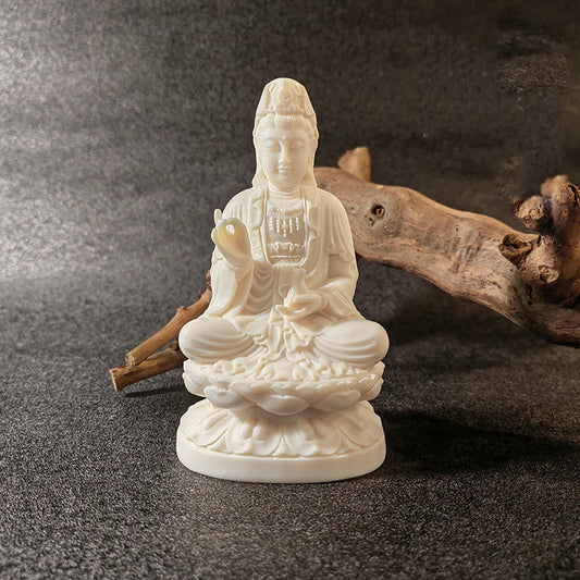 Mini Tagua Nut Guanyin Bodhisattva Desk Ornament