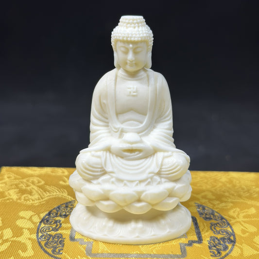 Ivory Nut Carved Sakyamuni Vairocana Buddha Statue