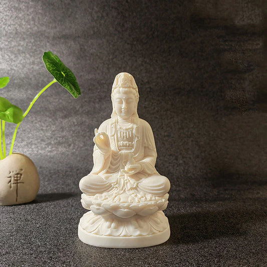 Mini Tagua Nut Guanyin Bodhisattva Desk Ornament