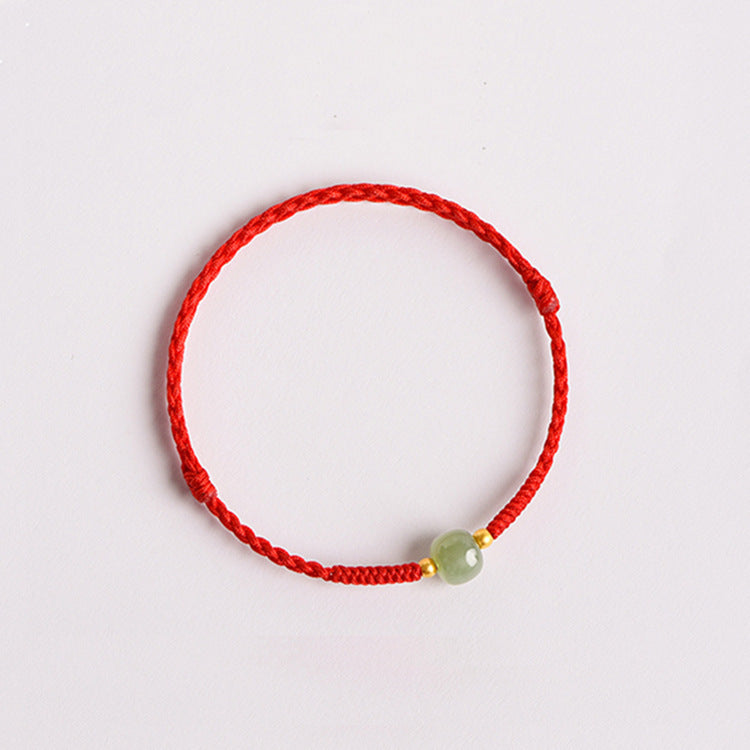 Handmade Jade Lucky Bead Prosperity Braided Bracelet