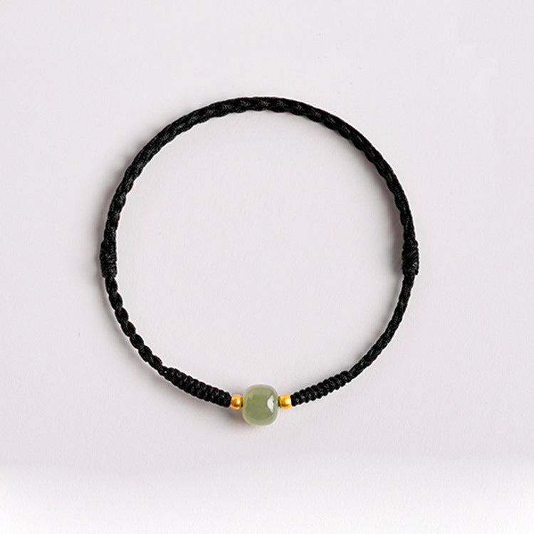 Handmade Jade Lucky Bead Prosperity Braided Bracelet