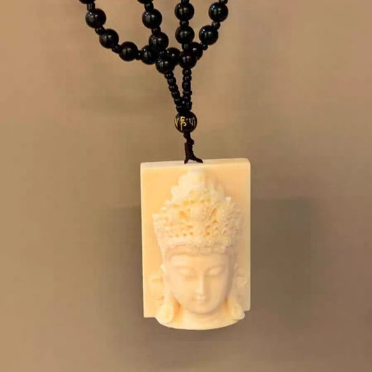 Hand Carved Ivory Nut Guanyin Pendant